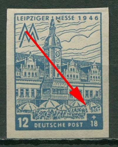 SBZ West-Sachsen 1946 Leipziger Messe WZ X mit Plattenfehler 163 BX I postfrisch