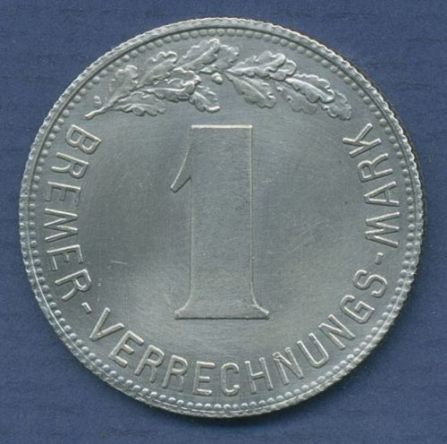 Bremen 1 Verrechnungs-Mark 1924, J N45 vz/st (m6242)