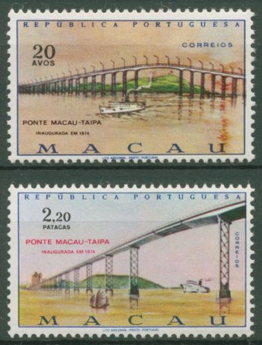 Macau 1974 Bauwerke Macau-Taipa-Brücke 461/62 postfrisch