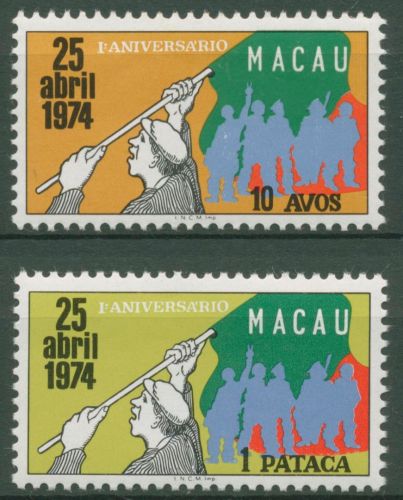 Macau 1975 Jahrestag der Revolution´74 Menschengruppe 463/64 postfrisch