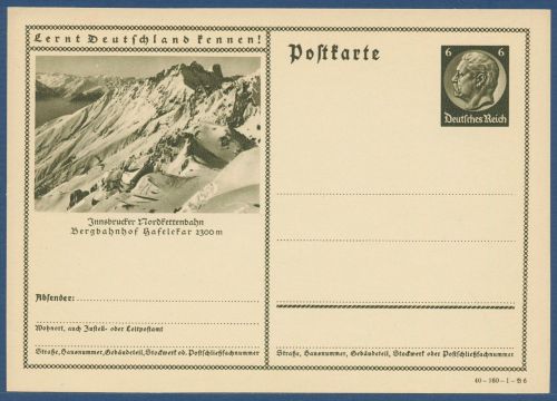 Dt. Reich 1934 Bildpostkarte Innsbruck Nordkettenbahn P 236 ungebraucht (X40784)