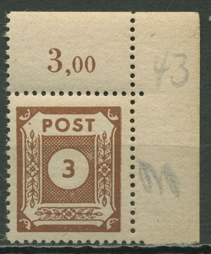 SBZ Ost-Sachsen 1945 Ziffern 56 a Ecke oben rechts postfrisch, durchgezähnt
