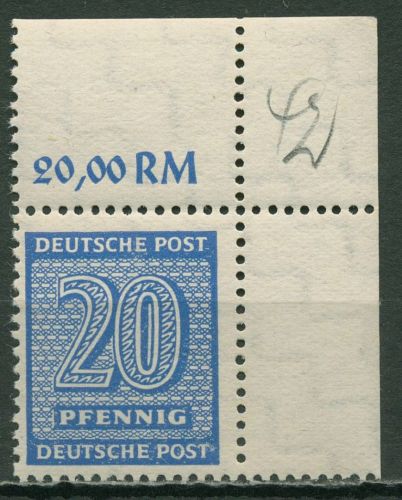 SBZ West-Sachsen 1945 Ziffern 134 Y w Ecke oben rechts postfrisch