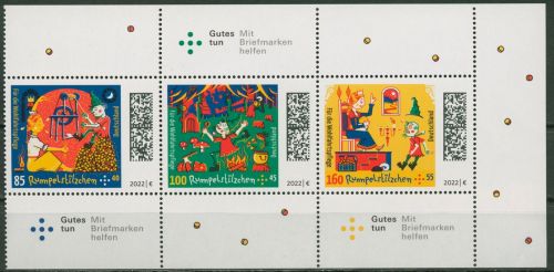 Bund 2022 Wohlfahrt Grimms Märchen Heftchenblatt ungefaltet! H-Bl. 58 postfrisch