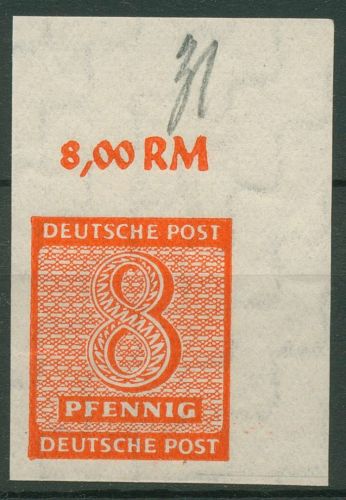 SBZ West-Sachsen 1945 Freim. Ziffern 118 X Ecke oben rechts postfrisch