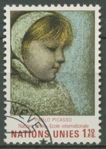 UNO Genf 1971 Schule der UNO Gemälde Pablo Picasso 21 gestempelt