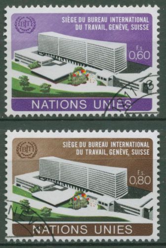 UNO Genf 1974 Arbeitsorganisation ILO Amtssitz Bern 37/38 gestempelt
