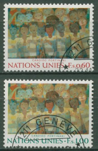 UNO Genf 1974 Kunstwerke Wandgemälde 41/42 gestempelt