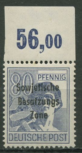 SBZ Allg. Ausgabe 1948 Freim. Oberrand 196 P OR ndgz. postfr. Rand vorgefaltet
