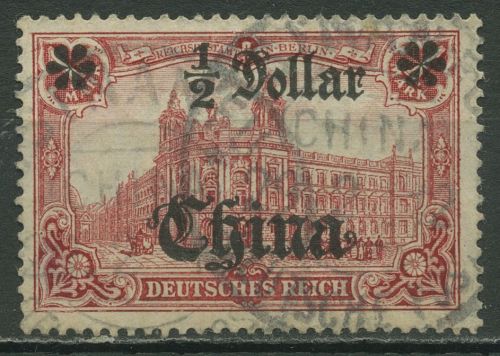 Deutsche Post in China 1906/19 mit Aufdruck 44 I A I gestempelt