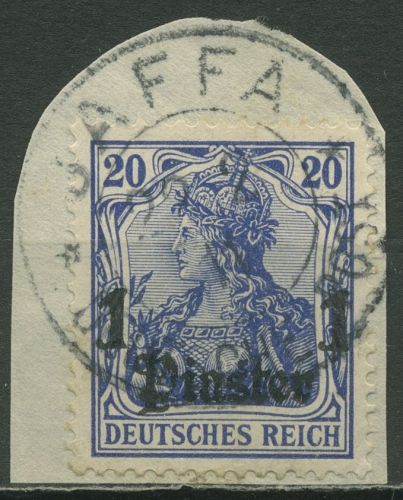 Dt. Post in der Türkei 1905/13 mit Aufdruck 38 a K2-Stempel JAFFA Briefstück
