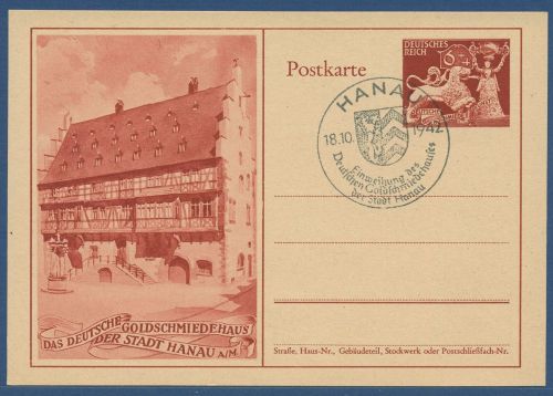 Dt. Reich 1942 Goldschmiedekunst Sonderpostkarte P 293 a SST (X40917)