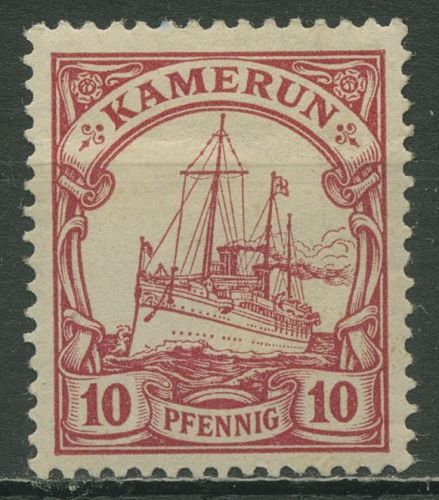 Kamerun 1900 Kaiseryacht Hohenzollern 9 mit Falz, Mängel: Bug