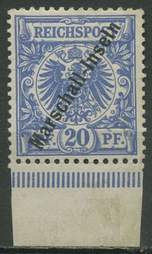 Marshall-Inseln 1899 Krone/Adler mit Aufdruck 4 I UR mit Falz, geprüft
