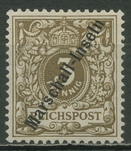 Marshall-Inseln 1899 Krone/Adler mit Aufdruck 1 II mit Falz, geprüft