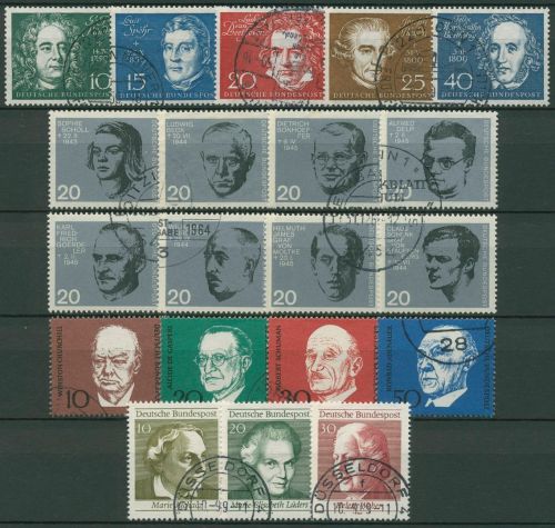 Bund 1959/69 Blockeinzelmarken aus Block 2/5 gestempelt komplett (SG80276)