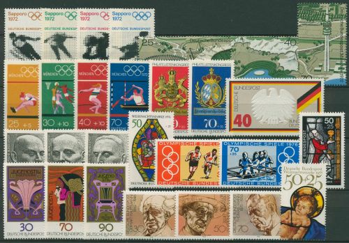 Bund 1970/79 Einzelmarken aus Block 6/17 postfrisch komplett (SG80277)