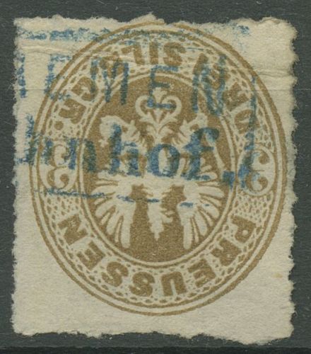 Preußen 1861 Wappenadler 18 a gestempelt Hannover-Ra2 BREMEN Bahnhof