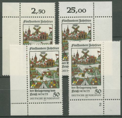 Bund 1975 500 Jahre Belagerung von Neuss 843 alle 4 Ecken postfrisch (E588)