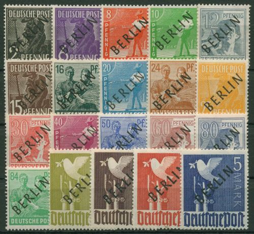 Berlin 1948 Schwarzaufdruck 1/20 postfrisch (Hauptwerte geprüft)