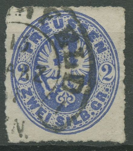 Preußen 1861 Wappenadler 17 a Hufeisenstempel HE 12-1 ELBERFELD