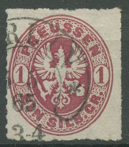 Preußen 1861 Wappenadler 16 a Hufeisenstempel HE 1 BERLIN