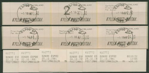Finnland ATM 1991 Wellenlinien Zudrucksatz ATM 10.1 ZS 1 gestempelt