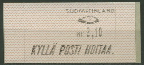 Finnland Automatenmarken 1991 Wellenlinien Einzelwert ATM 10.1 Z 1 postfrisch