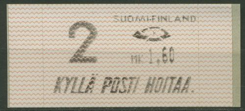 Finnland Automatenmarken 1991 MK 1,60 Einzelwert, ATM 10.1 Z2 postfrisch
