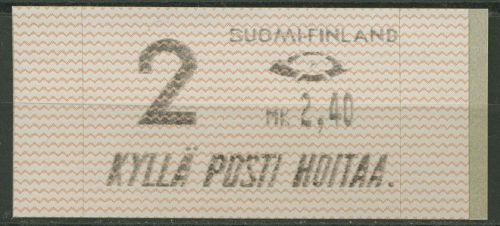 Finnland Automatenmarken 1991 MK 2,40 Einzelwert, ATM 10.1 Z2 postfrisch