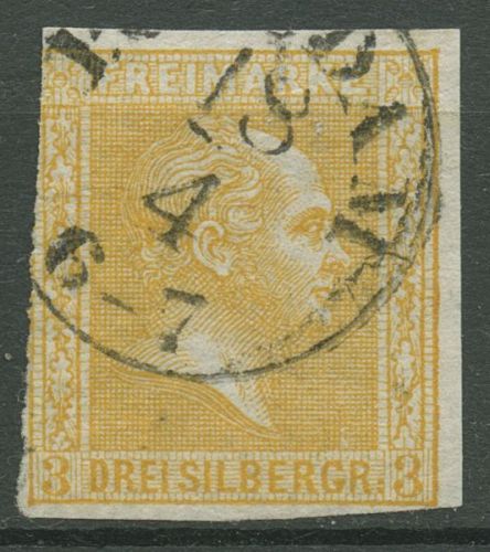 Preußen 1858 König Friedrich Wilhelm IV., 12 a gestempelt, Mängel
