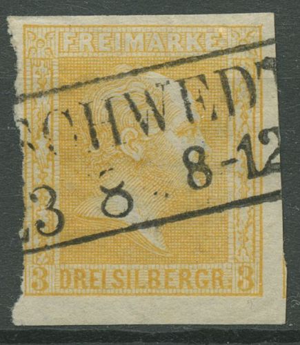 Preußen 1858 König Friedrich Wilhelm IV., 12 a gestempelt Ra2 SCHWEDT