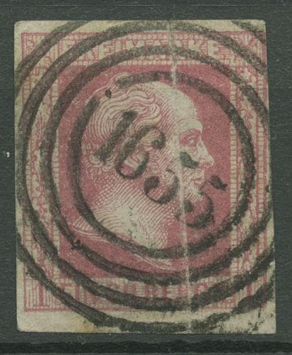 Preußen 1857 König Friedrich Wilhelm IV., 6 a Nr.-Stpl. 1655 WITTENBERG, Knick