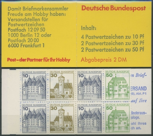 Bund 1980 Burgen & Schlösser Markenheftchen MH 22 I a postfrisch