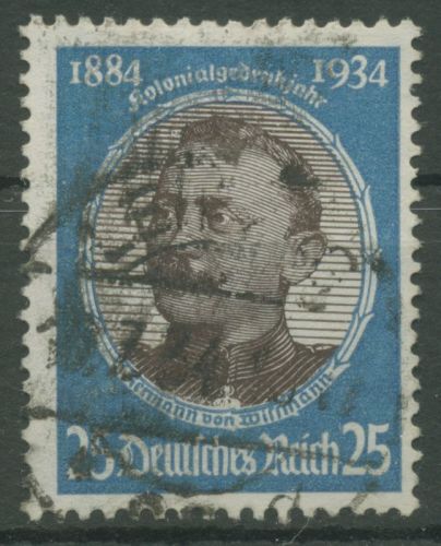 Deutsches Reich 1934 Kolonialforscher 543 gestempelt, Zahnfehler (R18953)