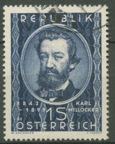 Österreich 1949 Komponist Karl Millöcker 947 gestempelt