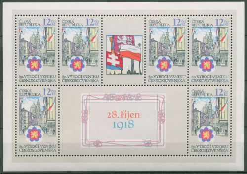 Tschechische Republik 1998 80 Jahre Republik 196 K postfrisch (C62767), Hinweis