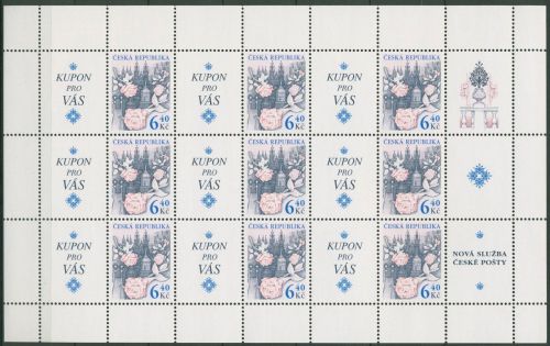 Tschechische Republik 2003 Grußmarke Rosen Kleinbogen postfrisch 353 K (SG90591)