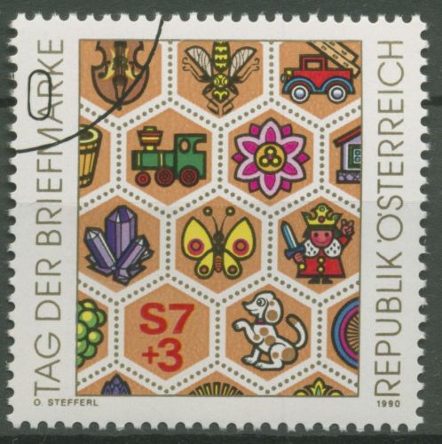Österreich 1990 Tag der Briefmarke Motivdarstellung 1990 gestempelt