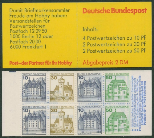 Bund 1980 Burgen & Schlösser Markenheftchen MH 22 I n postfrisch