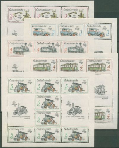 Tschechoslowakei 1987 PRAGA´88 Fahrzeuge Eisenbahn 2911/15 K postfrisch (C62802)
