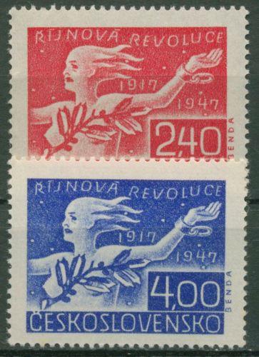 Tschechoslowakei 1947 Oktoberrevolution 527/28 postfrisch