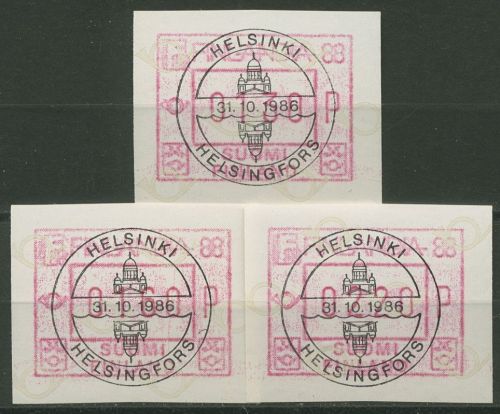 Finnland Automatenmarken 1986 FINLANDIA '88 Satz ATM 2.1 S 1 gestempelt