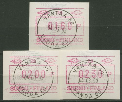 Finnland ATM 1990 mit Automaten-Nr. 29, Satz ATM 8.2 d S3 gestempelt