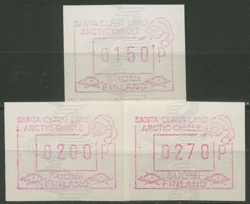 Finnland ATM 1990 SANTA CLAUS LAND ARCTIC CIRCLE, Satz ATM 9 S1 postfrisch