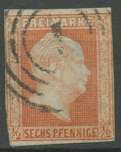 Preußen 1850 Friedrich Wilhelm IV., 1 gestempelt, Mängel