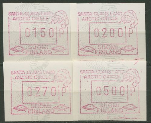 Finnland ATM 1990 SANTA CLAUS LAND ARCTIC CIRCLE, Satz ATM 9 S2 postfrisch