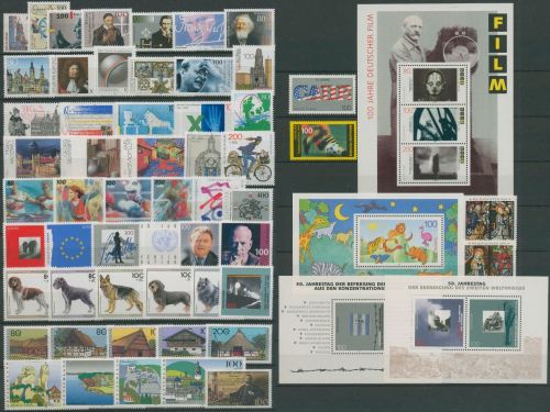 Bund 1995 Jahrgang komplett (1772/33, Block 31/34) postfrisch (SG98499)
