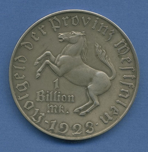 Westfalen Notmünze 1 Billion Mark 1923 Freiherr vom Stein, J N28 ss/vz (m1186)