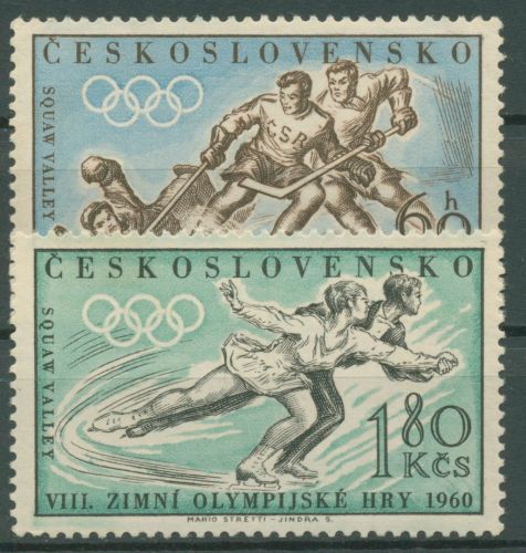 Tschechoslowakei 1960 Olympia Winterspiele Squaw Valley 1183/84 postfrisch